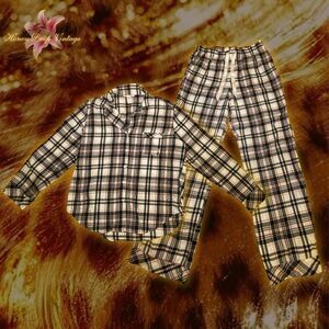 Victoria's Secret Black & Pink Plaid Pajama Set